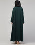 Trendy Basic Abaya with Front Zip for Everyday Comfort In the Color Green